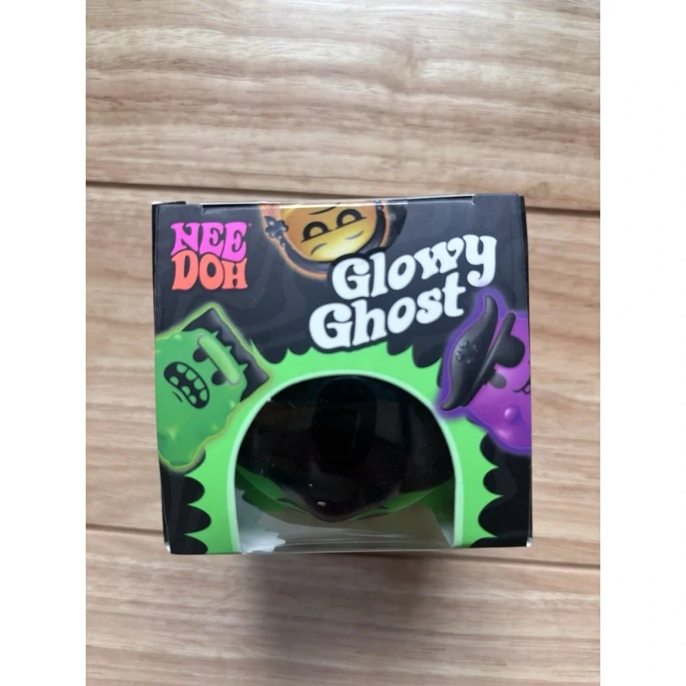 Schylling Nee Doh Glowy Ghost Green Glow-in-the-Dark Squishy Needoh RARE !